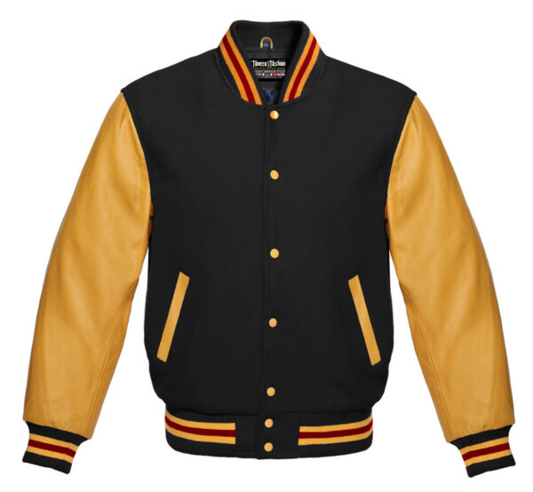Wool Body, faux Leather Sleeves